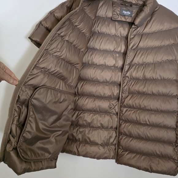 Down Feather Puffer Vest Martha Stewart Gold Gorpcore Outdoor Warm 1X - Picture 3 of 8